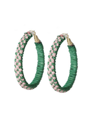 Holly Hoops - Kelly Green/Pink