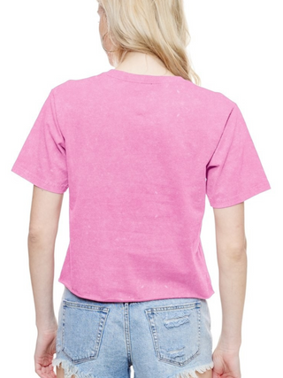 Lace Bow Tee - Pink