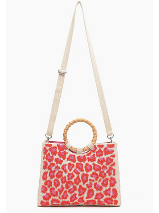 Pink Leopard Tote with Crossbody Straps