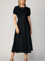 Mix Media Aline Dress - Black