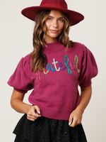 Grateful Puff Sleeve Sweater