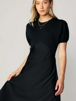 Mix Media Aline Dress - Black