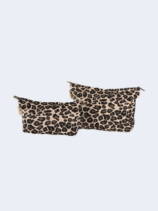 2pc Leopard Cosmetic Bag