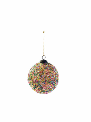 3" Recycled Glass Ball Ornament w/ Sequins