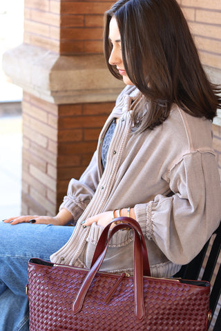 The Collins Knit Cardi Jacket Mocha Mousse