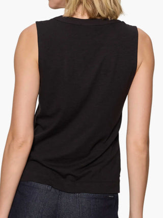 All Set Button Tank - Black