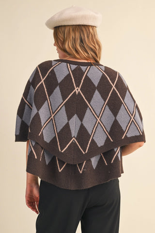 Argyle Cape Button Down Brown