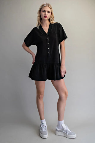 Ash Mineral Washed Romper