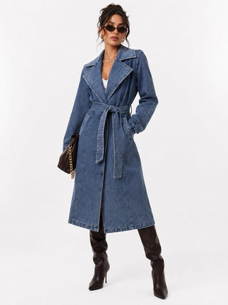 Aspen Denim Fur Coat