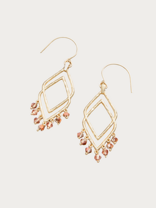 Beaded Deco Drama Earrings Bronze