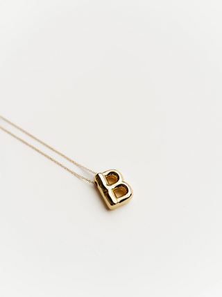 Bubble Initial Necklace - E