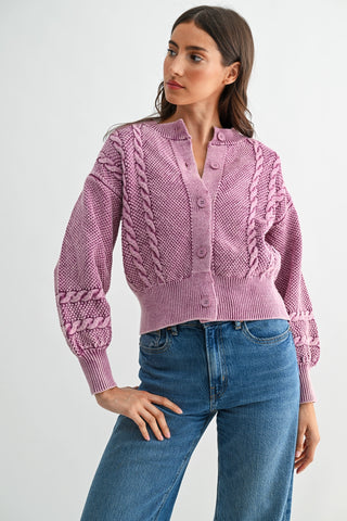 Bubbly in Berry Cardigan