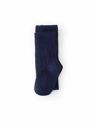 Cable Knit Tights - Navy