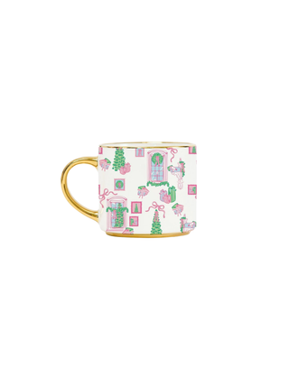 Cafe Mug Christmas Cottage Pattern