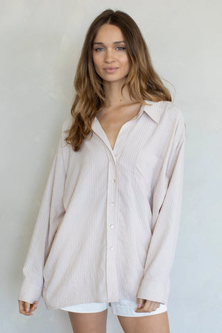 Double Striped Open Collar