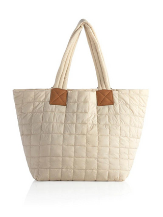Ezra Quilted Tote - Ivory