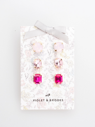 Flora Earring Trio - Pink