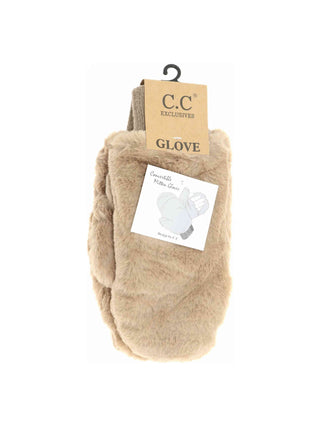 Fur Sherpa Lined Mittens - Mocha