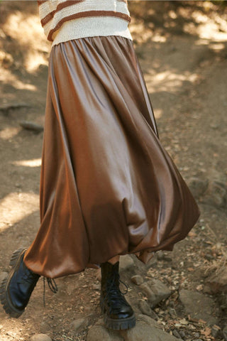 Gold Bubble Satin Skirt