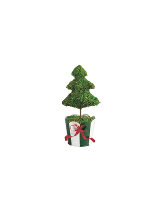Green Stripe Xmas Tree Topiary