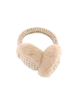 Heather Knit Earmuffs - Beige