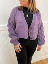 Hi Lo Cable Cardi Purple