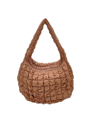 Large Quilted Bag - Brown