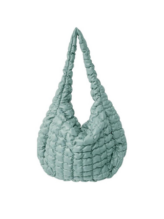 Large Quilted PU Bag - Mint