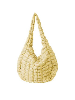 Large Quilted PU Bag - Yellow