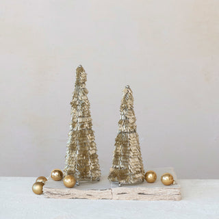 Large Metal & Glass Bead Christmas Tree