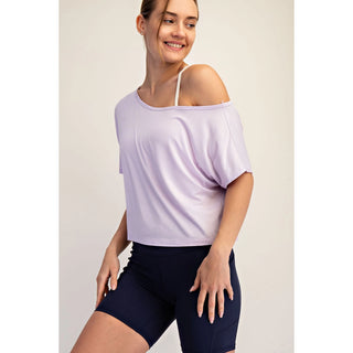 Lilac Cropped Off Shoulder