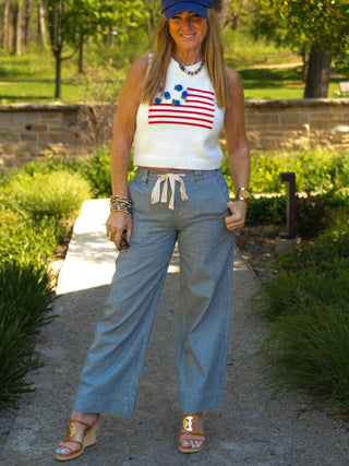 Lily Stripe Pant - Yacht Stripe