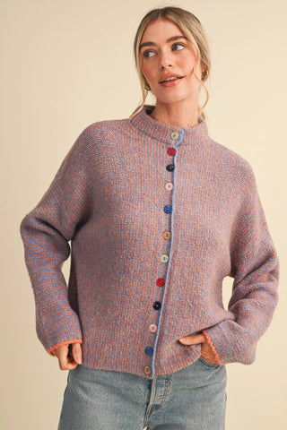 Love Me Not Orange Blue Cardigan