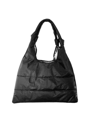 Love Me "Knot" Puffer Purse Tote in Shimmer Black