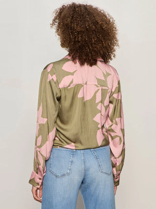 Love Tie Front Shirt in Pink Silhouette