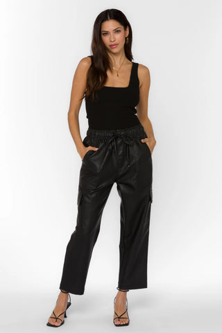 Mario Black Vegan Leather Pants