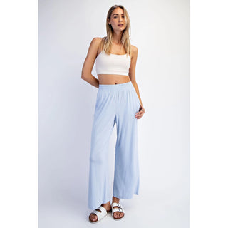 Mist Blue Crop Wide Leg Pant