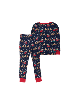 Navy Reindeer Sleigh PJ Set