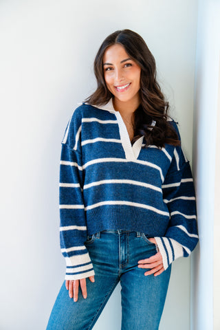 Navy Dreams Stripe Sweater