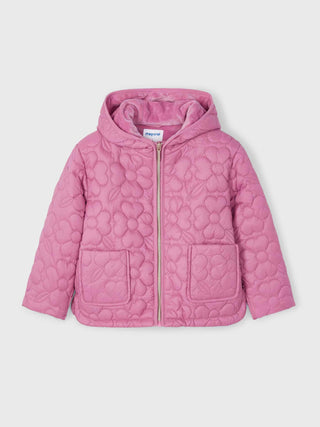 Pink Flower Puffer Jacket