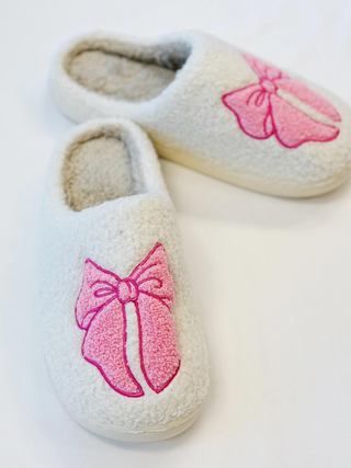 Pink Lounge Bow Slippers