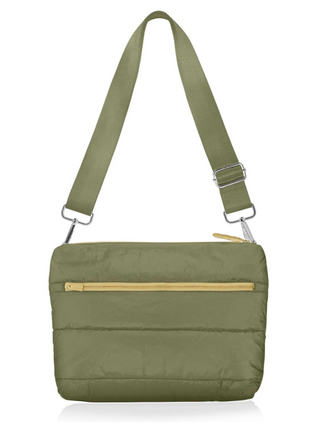 Puffer Purse in Shimmer Army Green