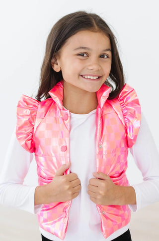 Puffer Vest - Neon Pink