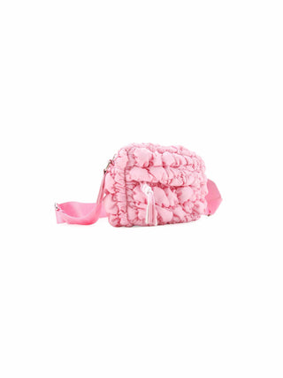 Quilted Scrunchies Pink Crossbody Bag