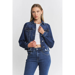 Raw Hem Denim Jacket Downriver Navy