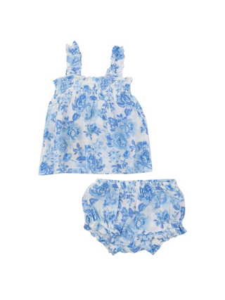Roses in Blue Top/Bloomers