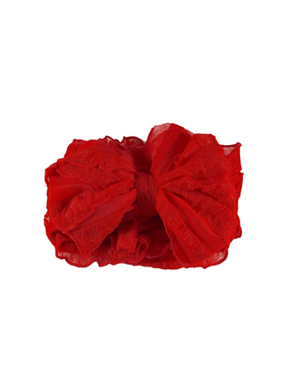 Ruffled Headband - Bright Red