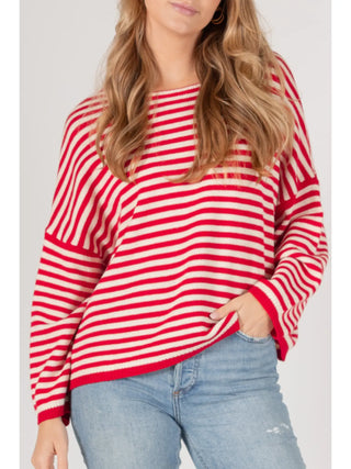 Season Stripes Sweater Red