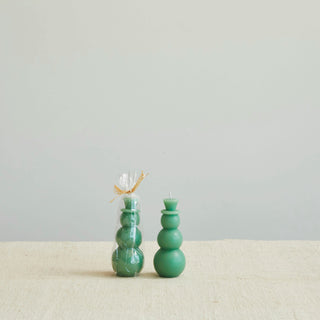 Snowman Shaped Candle - Green