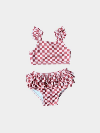 Strawberry Check 2pc Swim Suit - Toddler GIrl